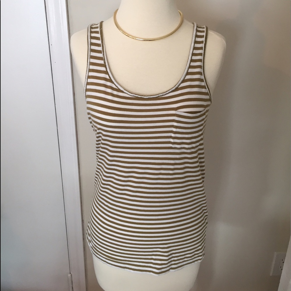 Jcrew Factory stripe microspun pocket tank